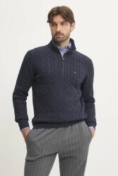 Tommy Hilfiger pamut pulóver könnyű, sötétkék, MW0MW36532 - sötétkék M