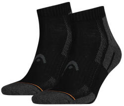 Exity Head Unisex Rövid Állású Sportzokni - Légáteresztő Félplüss Talppal, 2 Pár, Fekete, 35-38