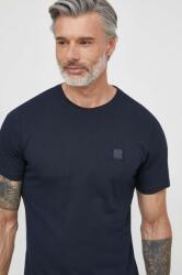 BOSS Orange pamut póló sötétkék, férfi, sima, 50508584 - sötétkék L
