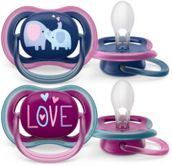 Philips játszócumi Ultra Air elefántos 18hó lányos 2db - babamarket