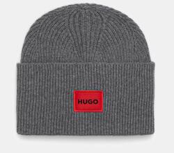 HUGO gyapjú sapka vékony, fekete, gyapjú, 50496011 - szürke Univerzális méret