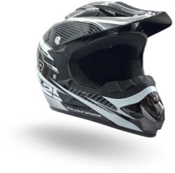 XTR Casca motocross atv copii XTR 125, culoare negru alb, marime YL, 55-56cm (XTR125-971) - mxenduro