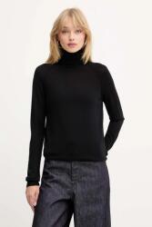 HUGO BOSS gyapjú pulóver könnyű, fekete, garbónyakú, 50548298 - fekete S