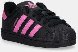 adidas Originals gyerek bőr sportcipő SUPERSTAR II - fekete 34