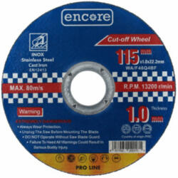 Encore inox vágókorong 115x1, 0x22, 23mm (YDM6001-115X)