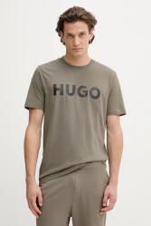 HUGO pamut póló fekete, nyomott mintás, 50467556 - zöld XL