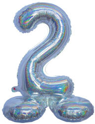  Ezüst színű hologramos lábas lufi - 2 - delfinbuvar