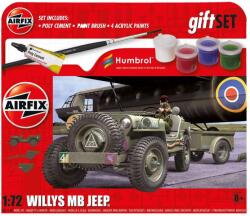 Airfix Willys MB Jeep 1: 72 makett készlet festékkel, ragasztóval (A55117A) (A55117A)