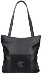 Karen fekete erezett / művelúr hullám mintás rostbőr női válltáska 9520 ce-tolka