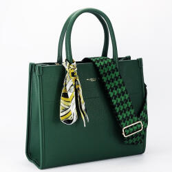 Flora&Co Paris Geanta verde FloraCO Paris cu esarfa decorativa H6935 M7 (H6935VERTFONCEE)