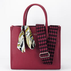 Flora&Co Paris Geanta rosie FloraCO Paris cu esarfa decorativa H6935 M7 (H6935ROUGEFONCEE)