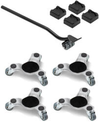 VEVOR 4x Bútorszállító kocsi görgős szállító alátét 3 kerékkel 158x158x65mm