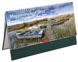 Toptimer Asztali naptár képes TOPTIMER T056 álló fehér lapos Magyarországot járva zöld 2026 (T560T-006)
