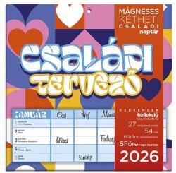 Lizzy card Falinaptár mágneses LIZZY CARD 220x220mm 2 hetes Családi tervező 2026 (21687) - robbitairodaszer
