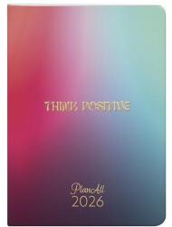 Planall Zsebnaptár PLANALL B/6 heti álló fehér lapos aranyozott Positive 2026 (21540) - robbitairodaszer