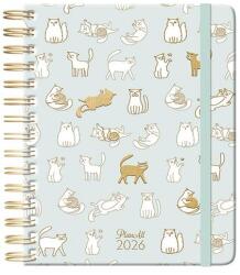 Planall Határidőnapló PLANALL Classic B/5 heti spirálos keményfedelű gumis Kitty 2026 (21536) - robbitairodaszer