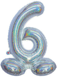  Ezüst színű hologramos lábas lufi - 6 - vegyesbolt