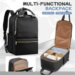  Utazó Hátizsák -fekete -arany Kiegészítő- 40 X 25 X 20 Cm (ft4829520-1)