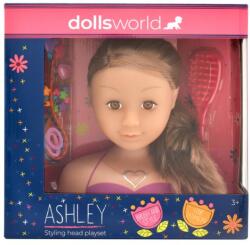Dolls World Fésülhető babafej sok kiegészítővel, barna Ashley
