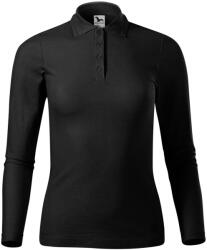 MALFINI Bluză polo cu mânecă lungă pt femei Pique Polo LS - Neagră | 2XL (2310117)
