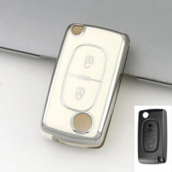  Citroen bicskakulcs 2 gombos TPU tok fehér ezüst (TPE001EFH)