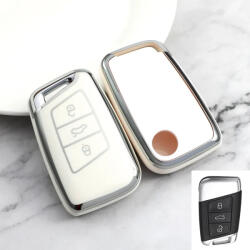 Skoda smart 3 gombos TPU tok fehér ezüst (TVW051EFH)