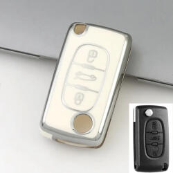  Citroen bicskakulcs 3 gombos TPU tok fehér ezüst (TPE005EFH)