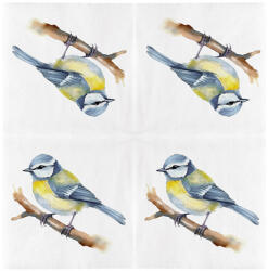 Esschert Design Kék cinegés 3 rétegű szalvéta, 33 x 33 cm (TP420)