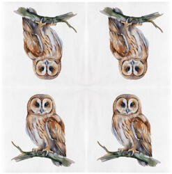 Esschert Design Baglyos 3 rétegű szalvéta, 33 x 33 cm (TP424)