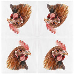 Esschert Design Csirkés 3 rétegű szalvéta, 33 x 33 cm (TP428)