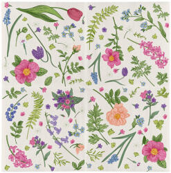 Esschert Design Színes virág mintás három rétegű szalvéta, 33 x 33 cm (TP461)