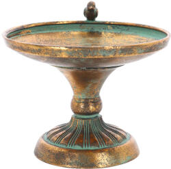 Esschert Design Antikolt stílusú fém madáritató és etető tál, arany színű, 23 x 23 x 20, 5 cm (AM132)