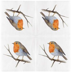 Esschert Design Vörösbegyes 3 rétegű szalvéta, 33 x 33 cm (TP423)