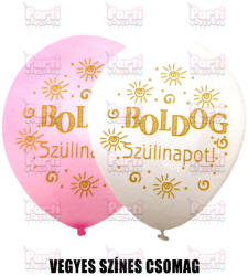  Pasztel színes boldog szülinapot lufi 30cm (5db)