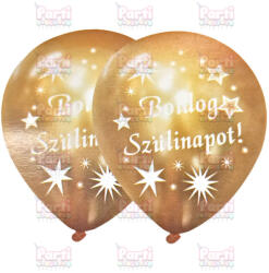  Boldog szülinapot metál fényes arany lufi 30cm (4db)