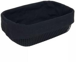 Gastro Coș oval pentru pâine, negru cu inserție textilă, Înălțime: 90 mm, Lungime: 280 mm, Lățime: 180 mm