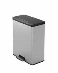 Keter Pedálos szemetes, újrahasznosított műanyag, 65 l, CURVER "Deco bin", fekete/ezüst (KHMU244) - fiorex