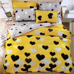 idealisotthon Szívecskés 7 részes ágynemű - sárga-fekete (IO-SY-BL-HTS-7-YBK)