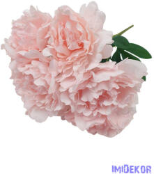 Bazsarózsa 7 fejes selyem csokor 40cm - Halvány Rózsaszín