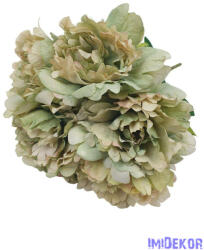  Bazsarózsa 7 fejes selyem csokor 40cm - Zöld