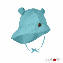 ManyMonths Pălărie ajustabilă ManyMonths Teddy Bear cânepă și bumbac - Angel Turquoise