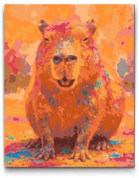  Festés számok szerint - Színes kapibara Méret: 30x40cm, Keretezés: Műanyagtáblával