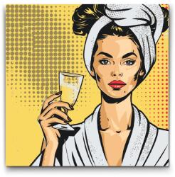  Festés számok szerint - Pop art - Wellness és prosecco Méret: 50x50cm, Keretezés: Műanyagtáblával