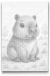  PontPöttyöző - Kapibara a réten Méret: 40x60cm, Keretezés: Műanyagtáblával, Szín: Piros