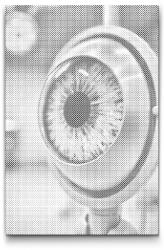 PontPöttyöző - Robot szem Méret: 40x60cm, Keretezés: Műanyagtáblával, Szín: Kék