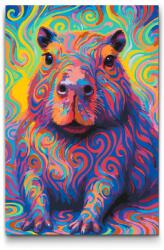  Festés számok szerint - Pszichedelikus kapibara Méret: 40x60cm, Keretezés: Műanyagtáblával