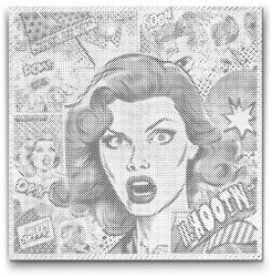  PontPöttyöző - Pop art - Nő Méret: 50x50cm, Keretezés: Műanyagtáblával, Szín: Kék