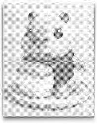 PontPöttyöző - Sushi kapibara Méret: 40x50cm, Keretezés: Kartonlemezen, Szín: Fekete