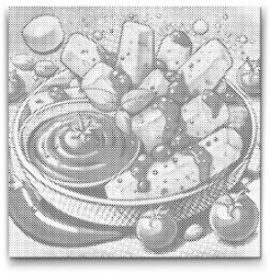  PontPöttyöző - Pop art - Sült krumpli Méret: 50x50cm, Keretezés: Műanyagtáblával, Szín: Kék