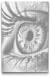  PontPöttyöző - Égszínkék szem Méret: 40x60cm, Keretezés: Kartonlemezen, Szín: Fekete